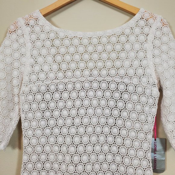 LUDMILA LABKOVA Crochet Eyelet Lace Maxi Dress NWT - Picture 4 of 13